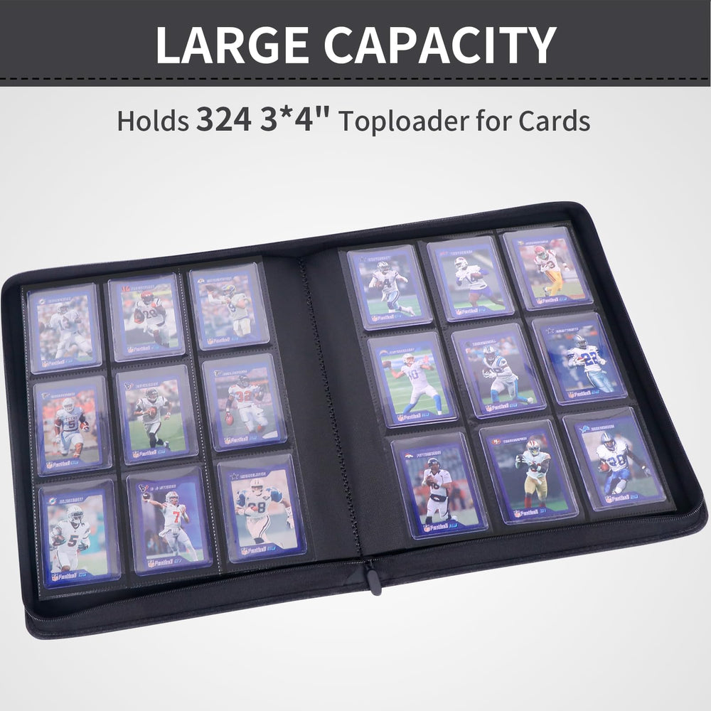 KAGSWAMO binder open spine reveals easy access to 9 pockets