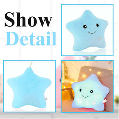 KAHEAUM soft cotton glow star pillow closeup showcases plush comfort for kids.