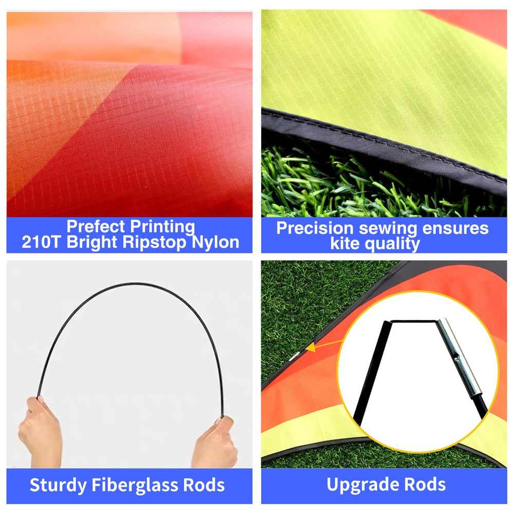 Kaiciuss Delta Kite 300ft Handle included for quick launches.