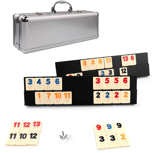 KAILE 106 Rummy Tiles Game in aluminum case for organized travel