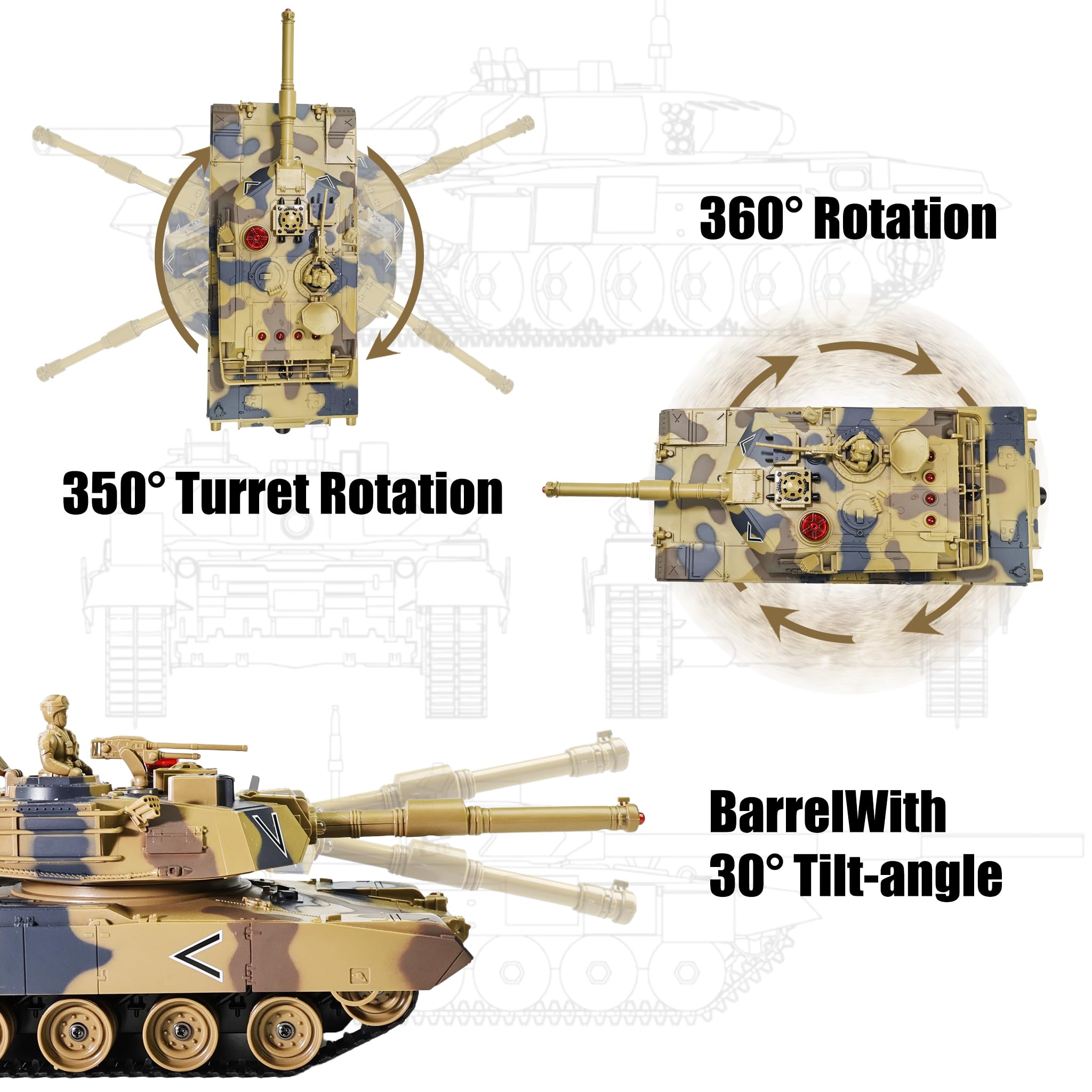 KAIM 1/24 RC Tank recoil action adds authentic firing feel