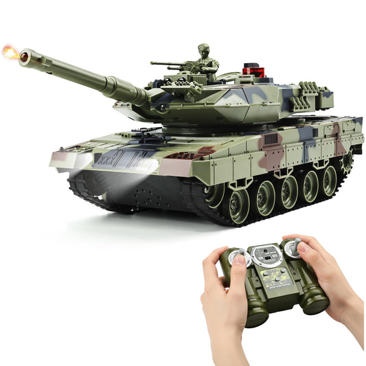 KAIM Ger Leopard II tank front view, kid-friendly design for exciting pretend battles.