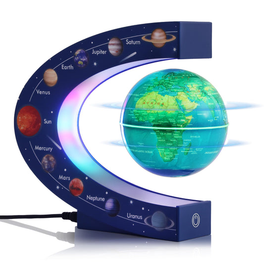 KAIMC floating globe in levitation base for eye-catching desk display.