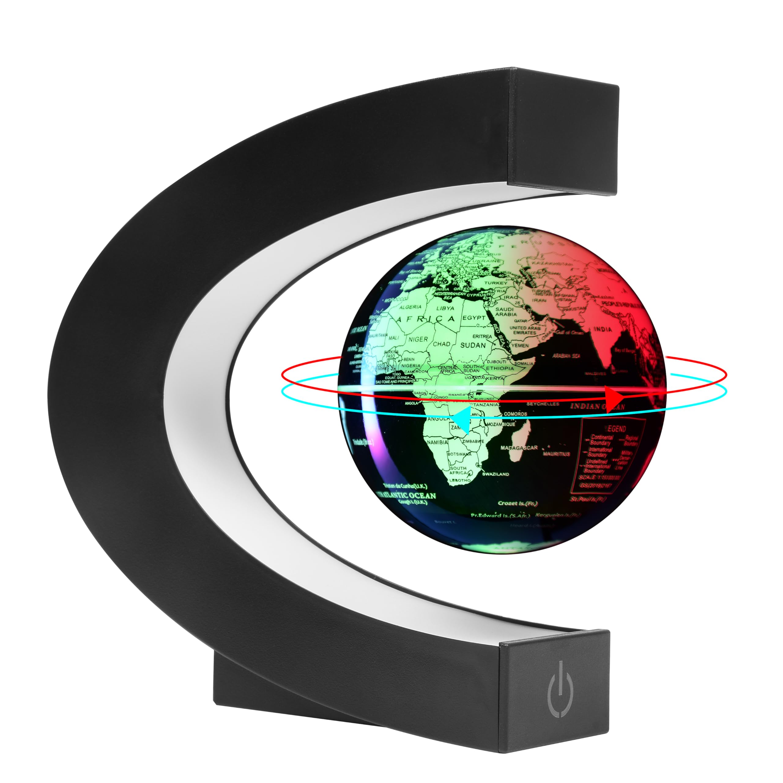 KAIMC magnetic-levitation-globe on its base, an eye-catching desk decor and learning tool.