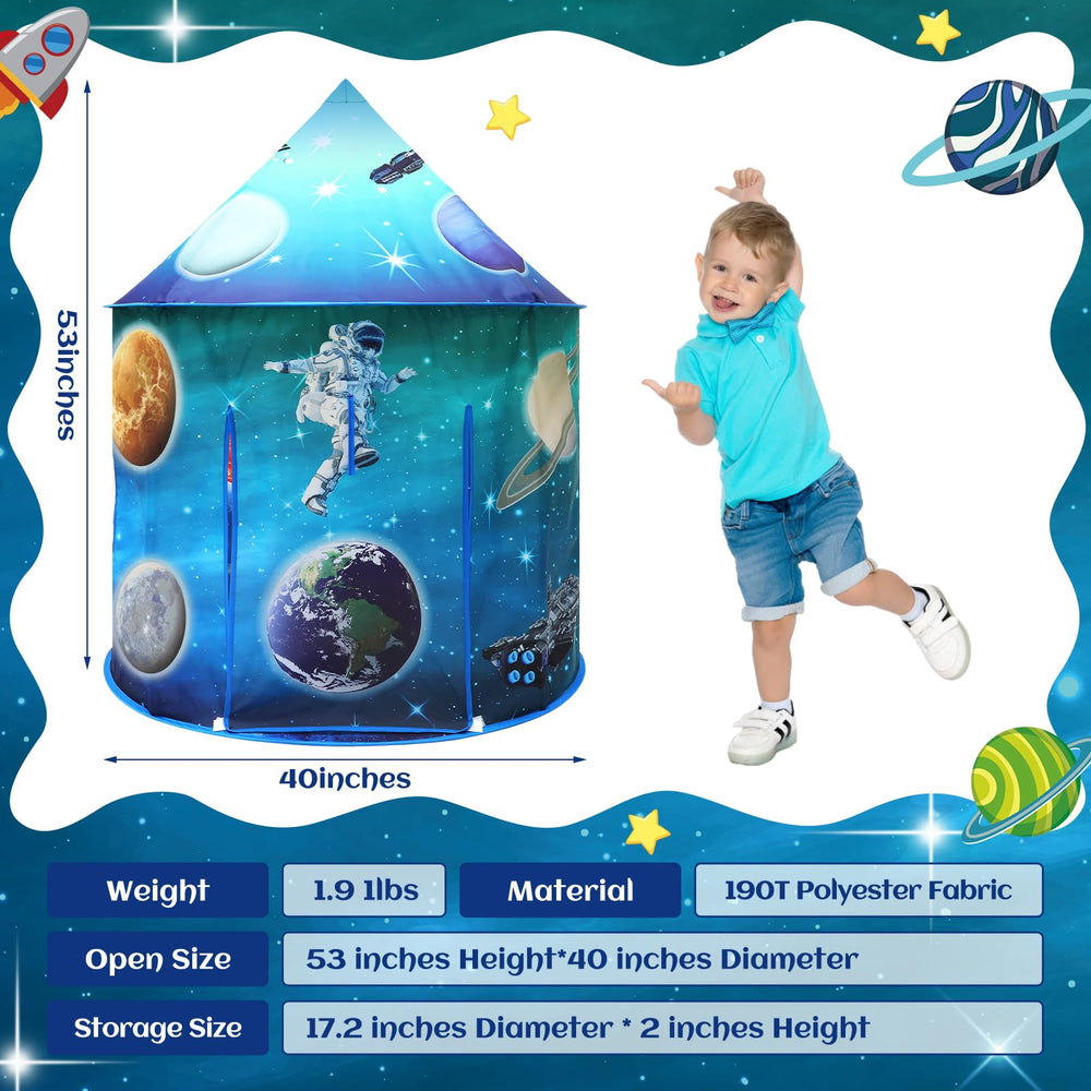 KAIVEE Space World Play Tent outdoors in backyard for adventures