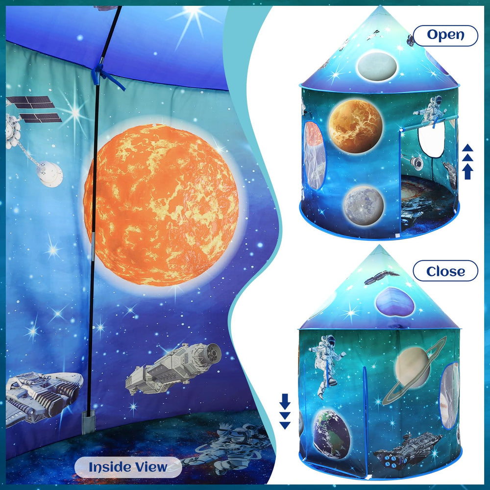 KAIVEE Space World Play Tent sun and planets design inspires imaginative play