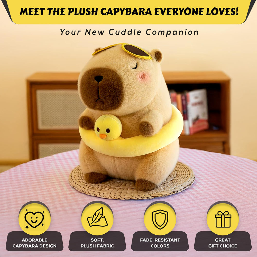 Kaizenjoy capybara plush soft fabric close-up offers comforting hugs for kids and bedtime routines.
