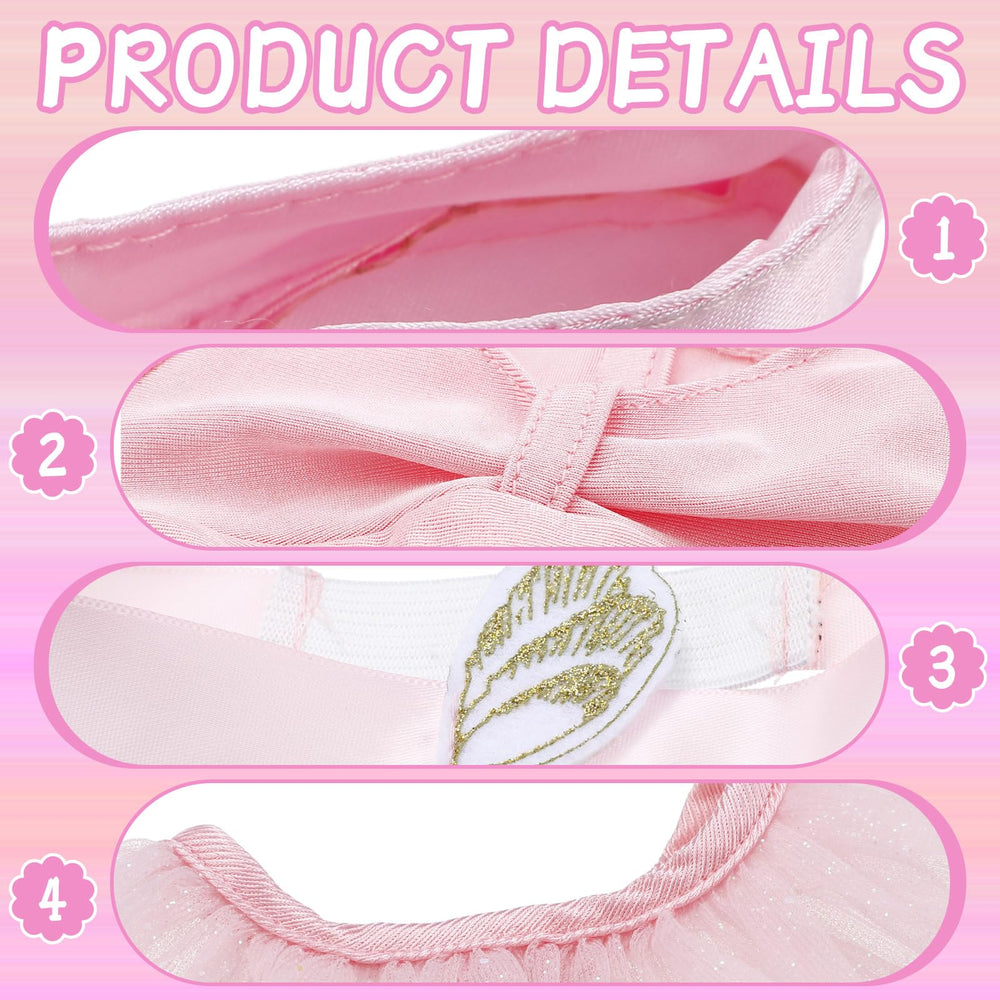 Kajaia 18-inch doll ballet shoes ensure comfy, secure wear.