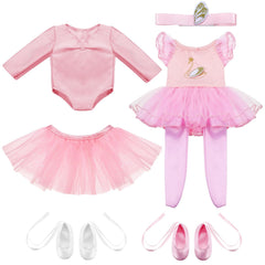 Kajaia 18-inch doll tutu promotes imaginative play and outfit variety.