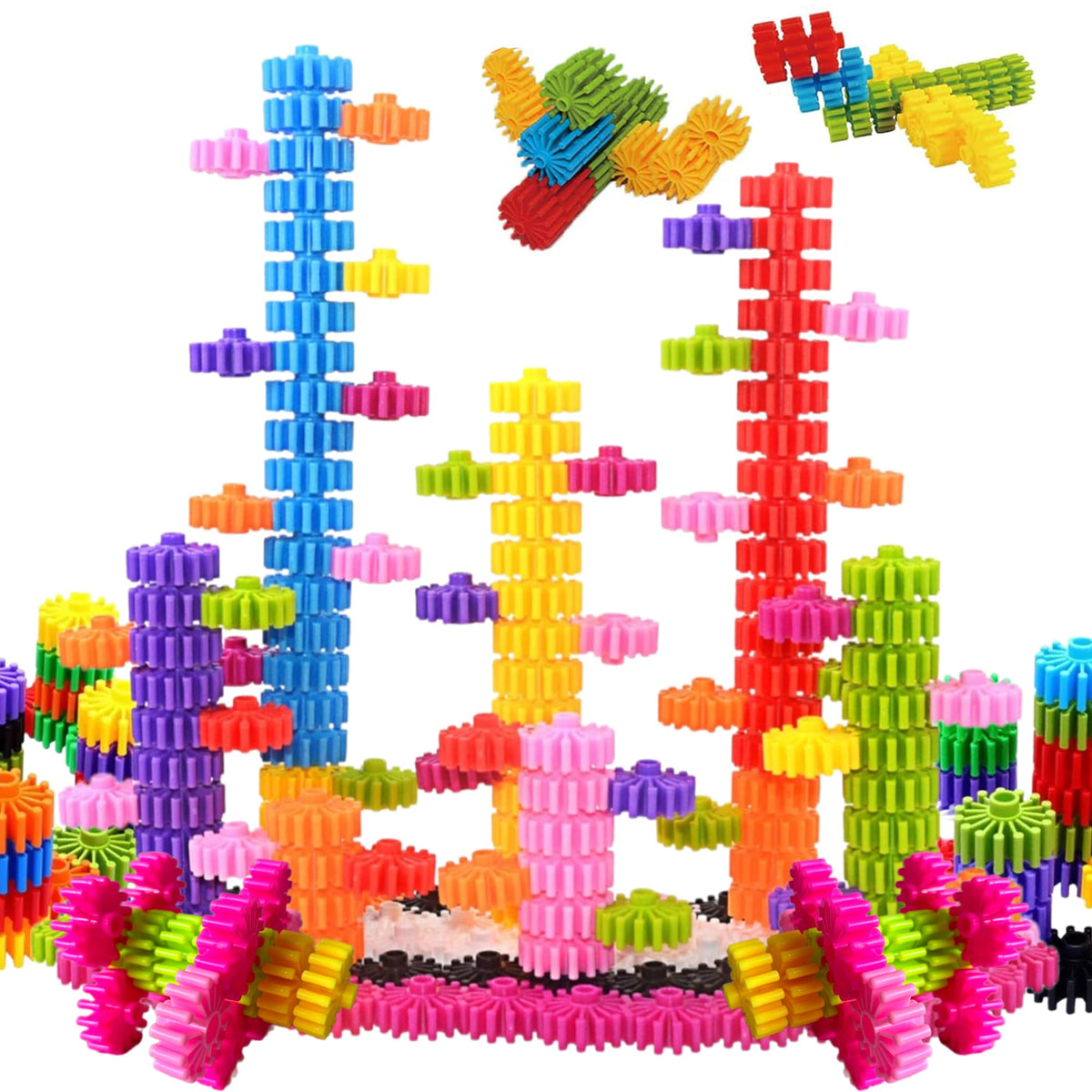 KAKATIMES STEM blocks for kids in colorful educational play and coordination