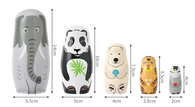 Kakeah long-nosed elephant nesting dolls packaging shows gift-ready presentation.