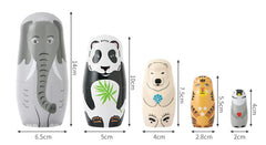 Kakeah long-nosed elephant nesting dolls packaging shows gift-ready presentation.