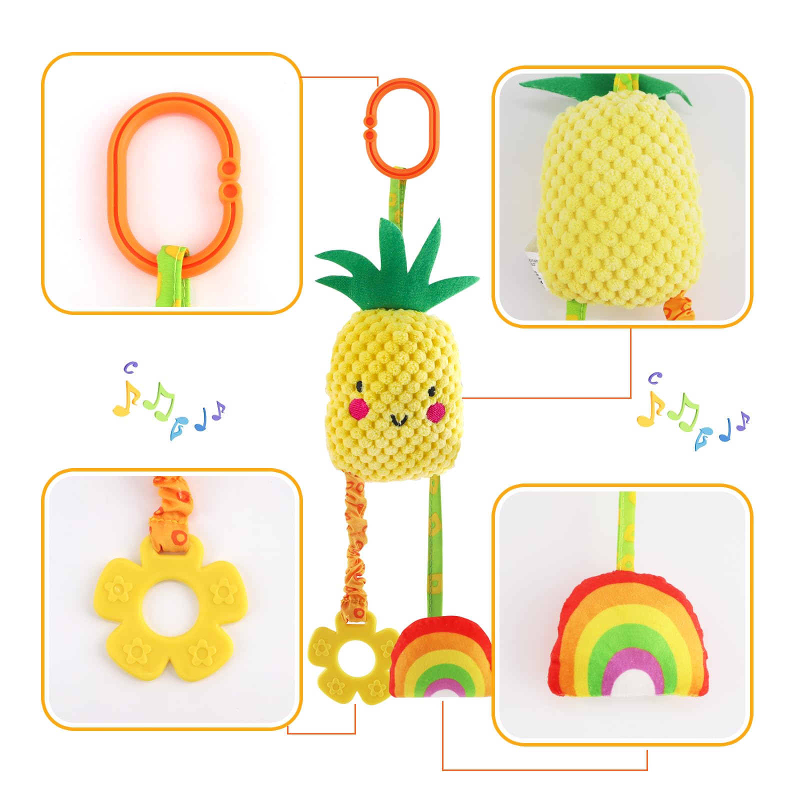 KAKIBLIN baby hanging rattle baby-grabbing: lightweight design supports little hands exploration.