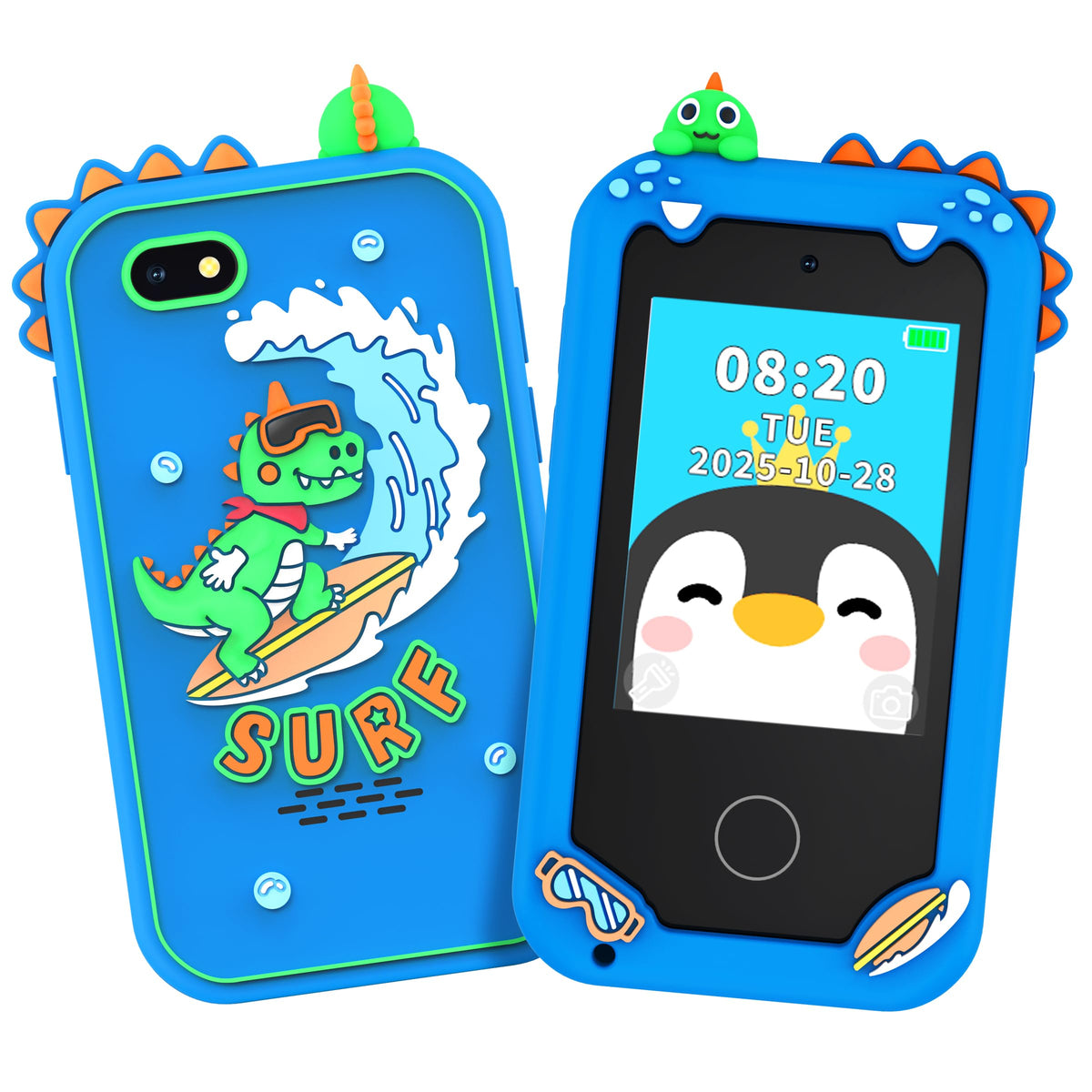 KAKTIN Kids Smart Phone Toy front view showing compact design and learning-ready screen.