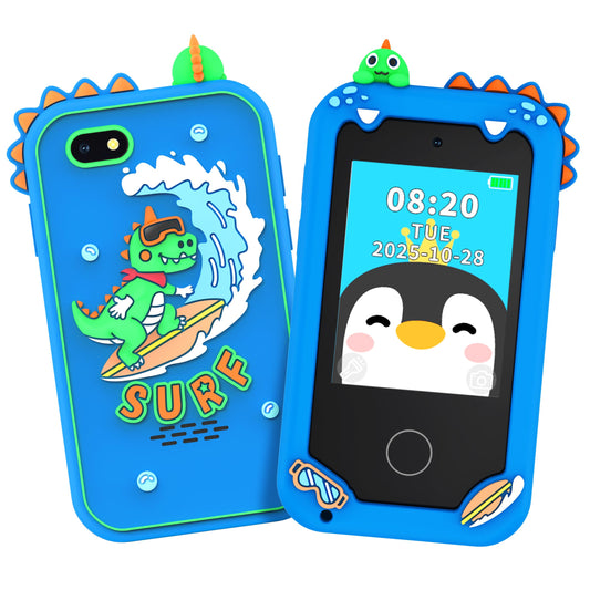 KAKTIN Kids Smart Phone Toy front view showing compact design and learning-ready screen.