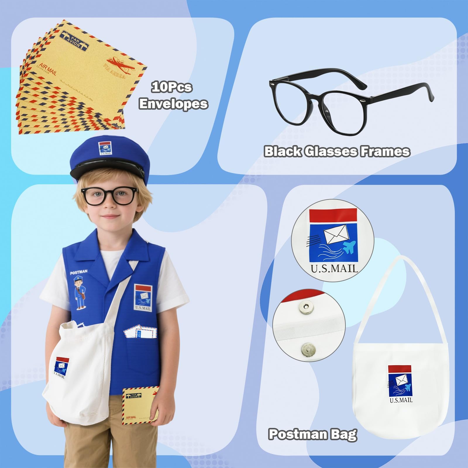 KalaDuck decorative eyeglass frames add playful authenticity to costume.