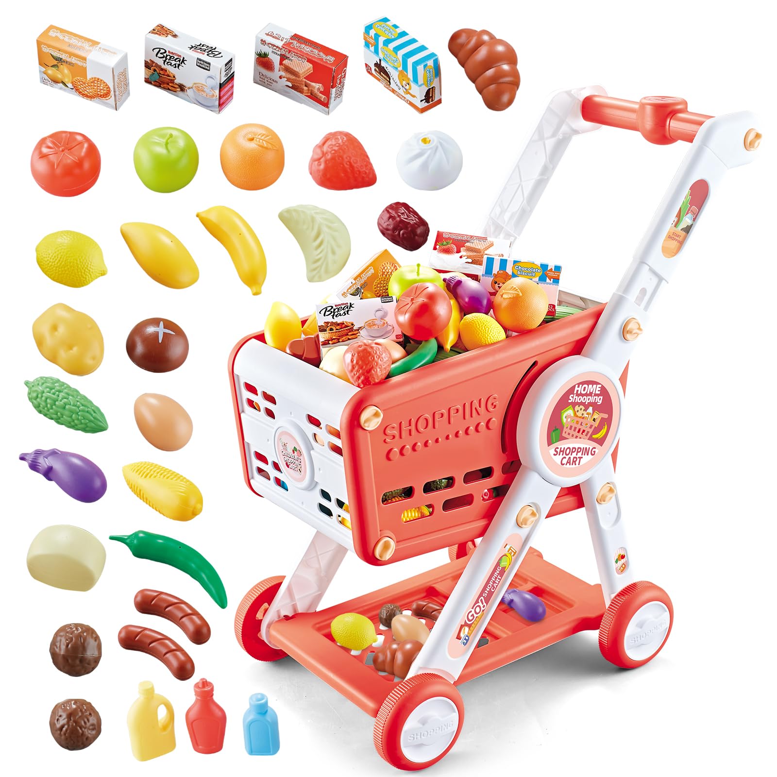 KalaDuck kids shopping cart assembled for imaginative pretend shopping.