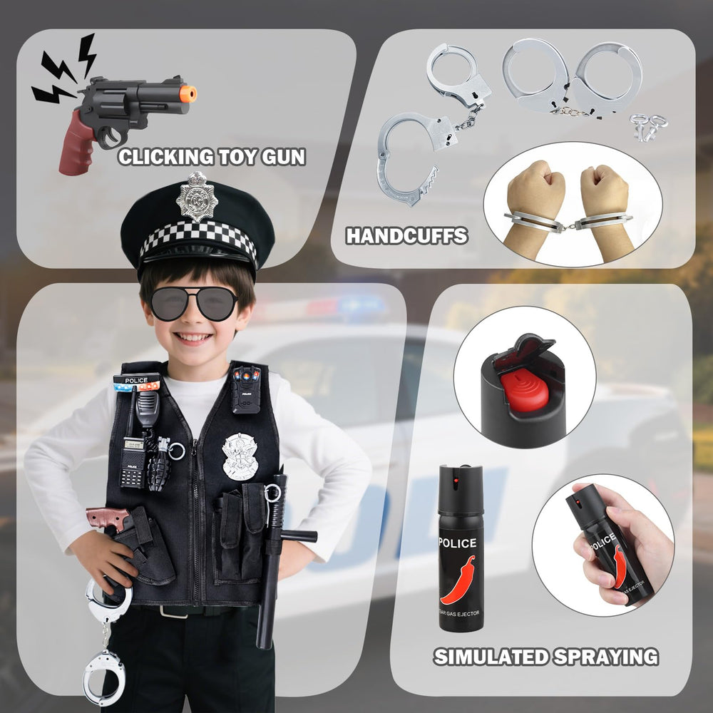 Kaladuck police badge and handcuffs inspire exciting, imaginative police scenes.