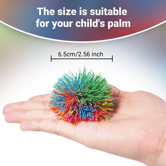 Kaloktuwa rainbow stringy ball close-up showing durable rubber texture for stress relief