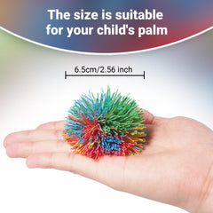 Kaloktuwa rainbow stringy ball close-up showing durable rubber texture for stress relief