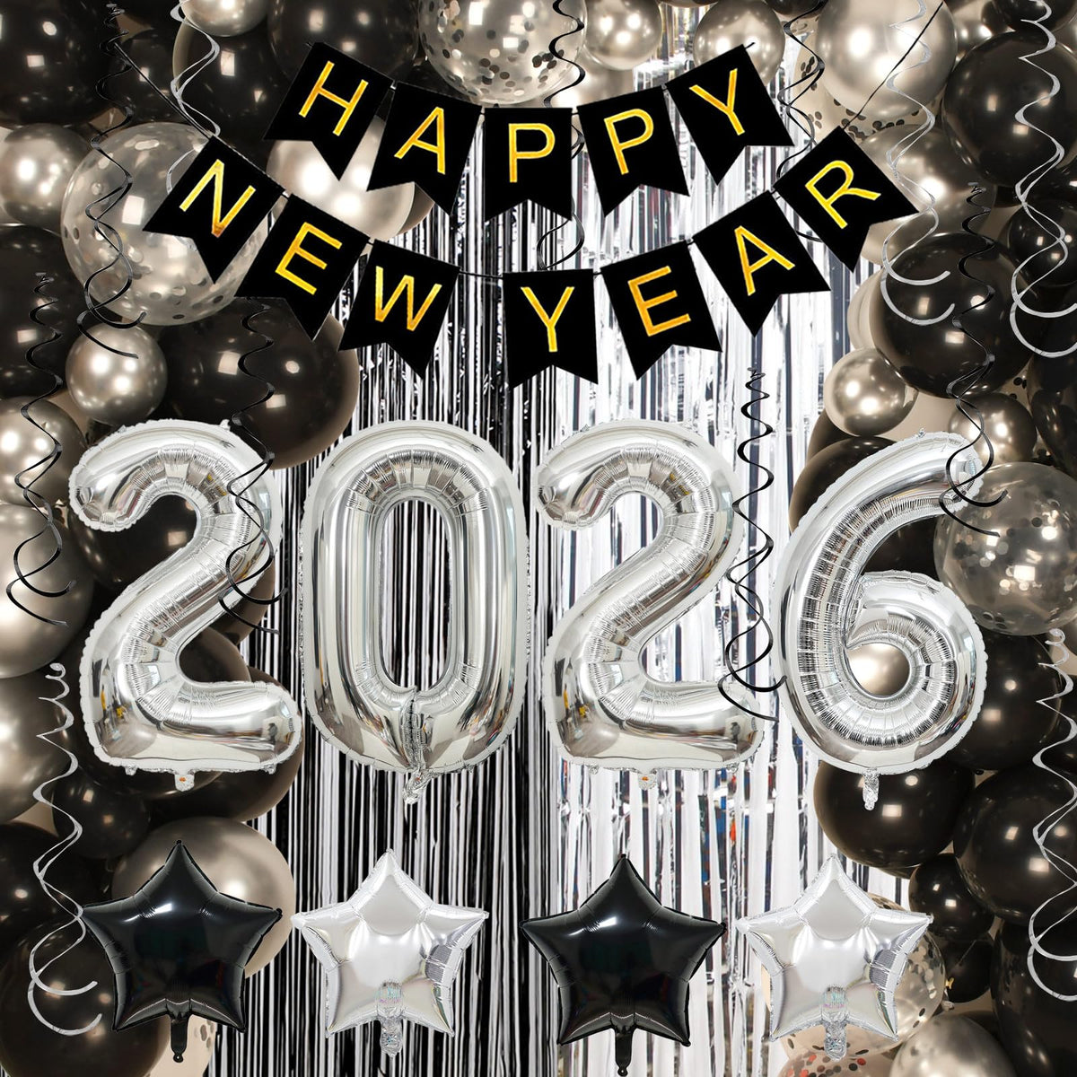 Kalor 2026 balloon arch 40in centerpiece for a sleek New Year display.