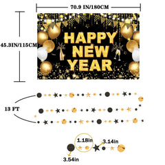 KALOR circle star garland in gold and black adds festive shimmer.