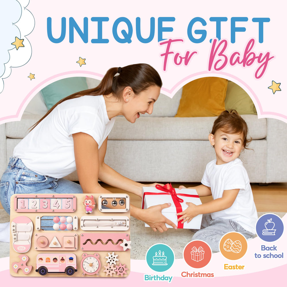 KALOTOYS Busy Board is travel-friendly for car rides and outings.