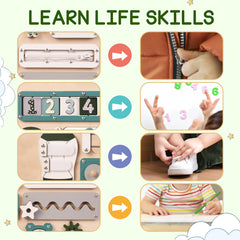 KALOTOYS Name puzzle on busy board supports name recognition and personalized play.