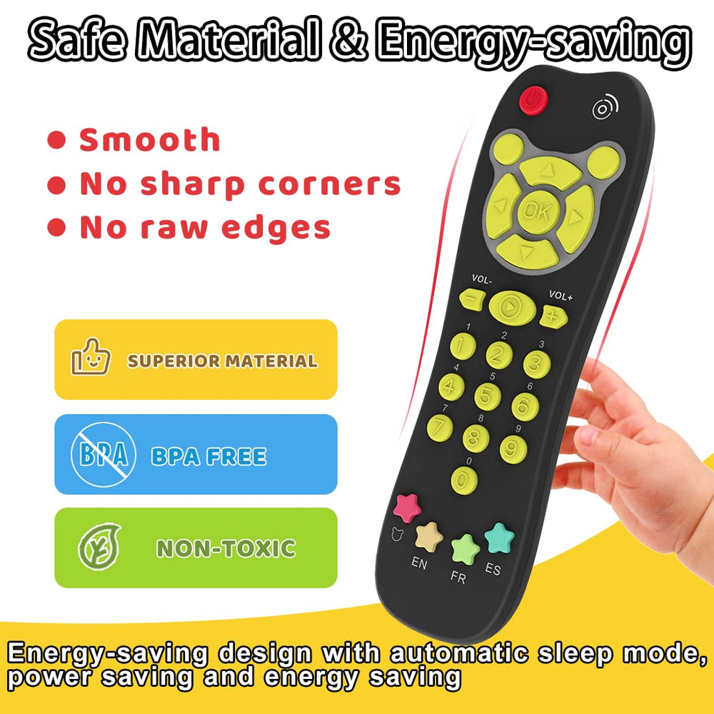 KALUYA baby remote with soft light and melodies promotes sensory discovery.