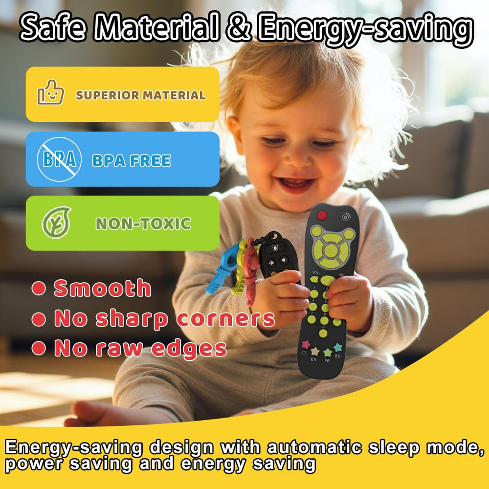 KALUYA colorful remote buttons promote early learning with number textures and sounds.