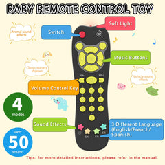KALUYA remote with soft LED lights attracts attention during early learning