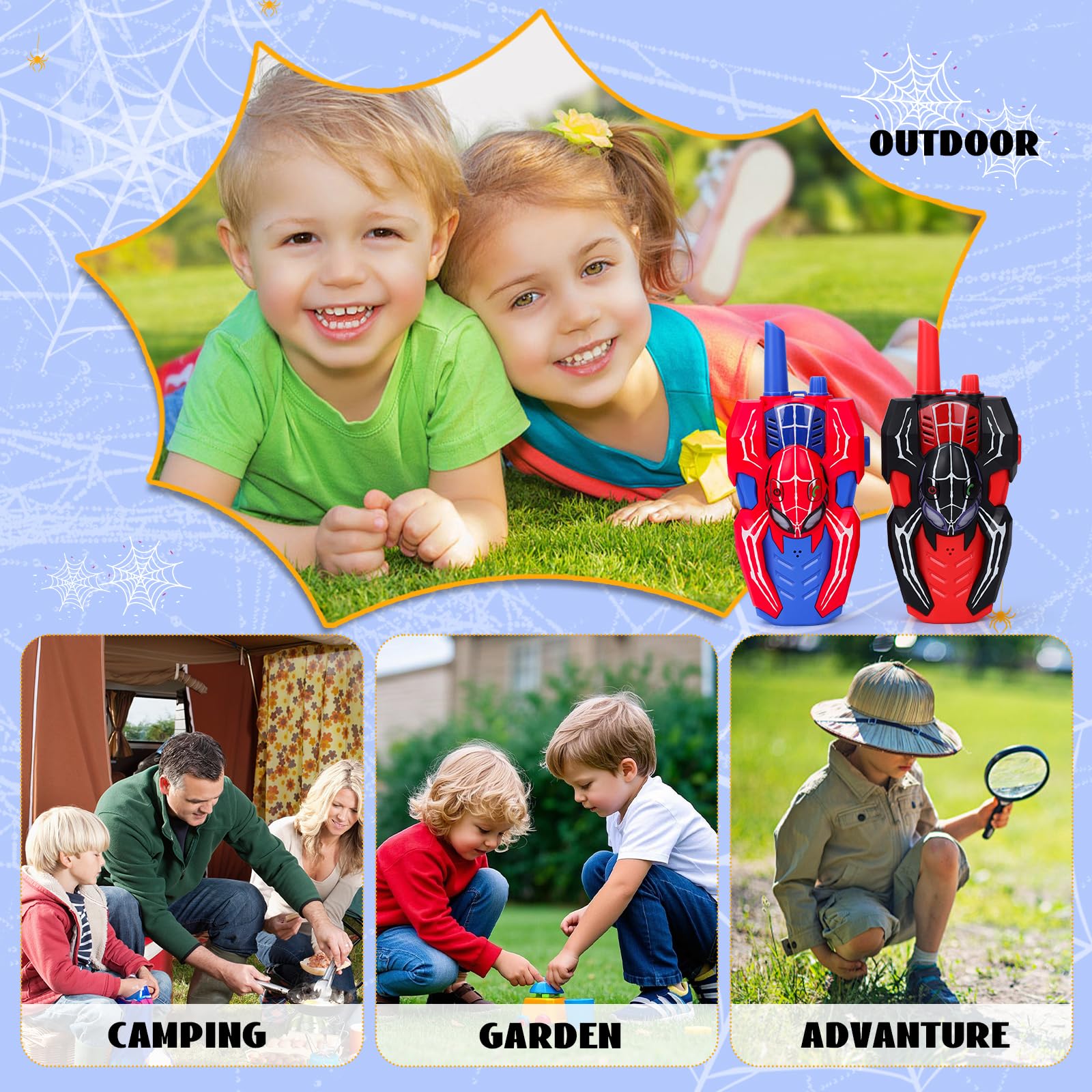 Kalyrart Spider Walkie Talkie durable casing built for gardens and parks