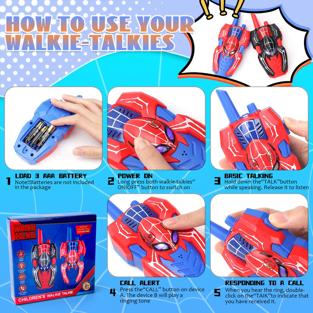 Kalyrart Spider Walkie Talkie with adjustable lanyards for active play