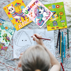 Kalysky mini coloring books of insects for tactile, colorful exploration.