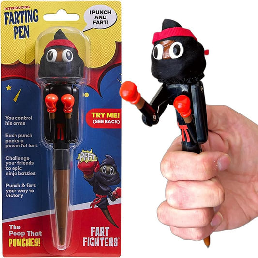 Kamhi World Farting Poop Pen Ninja Punch image showing action-packed gag gift for kids