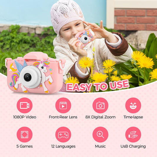 KANAD Kids Camera with soft silicone shell, built to survive bumps.
