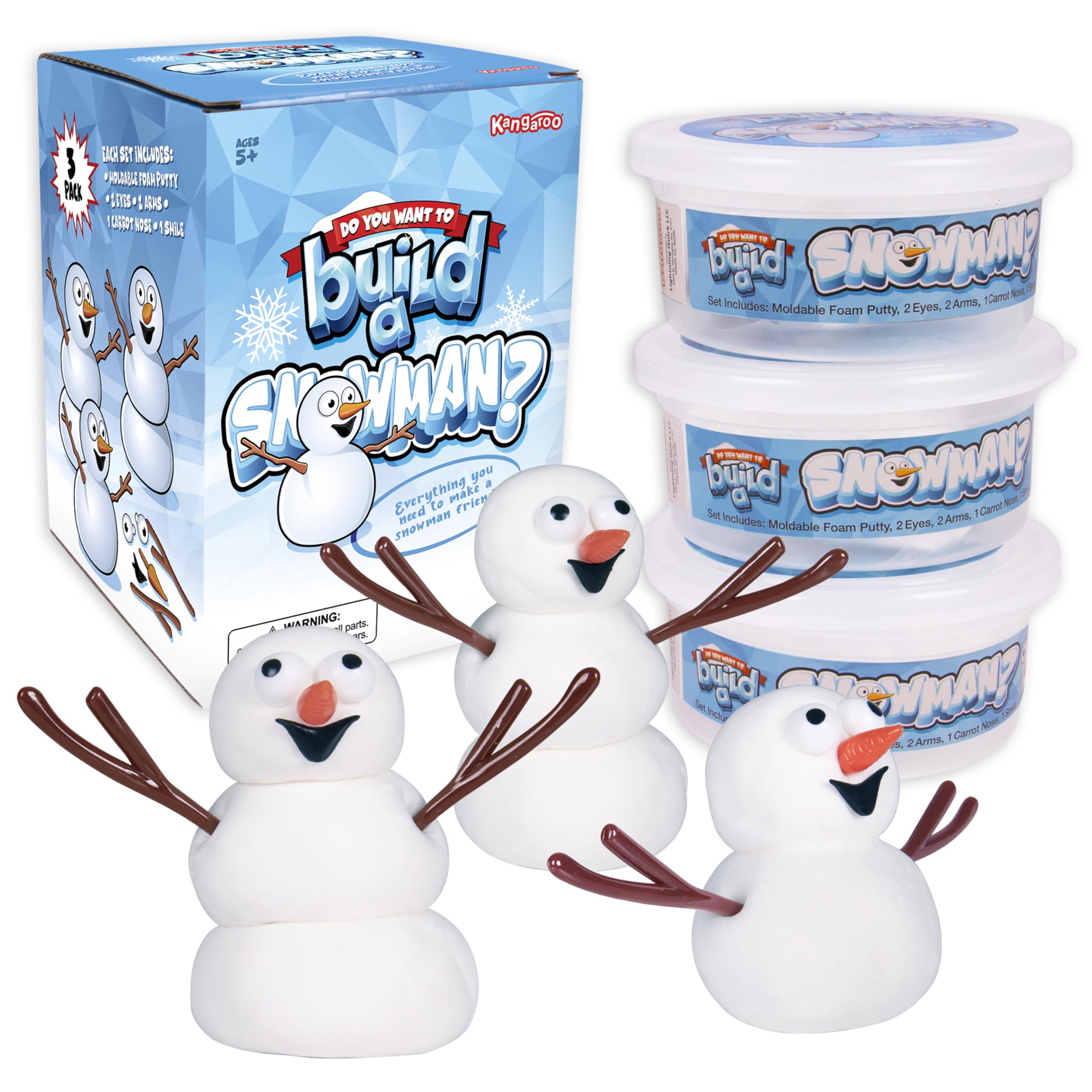 Kangaroo Snowman Kit foam putty for safe, creative winter crafts
