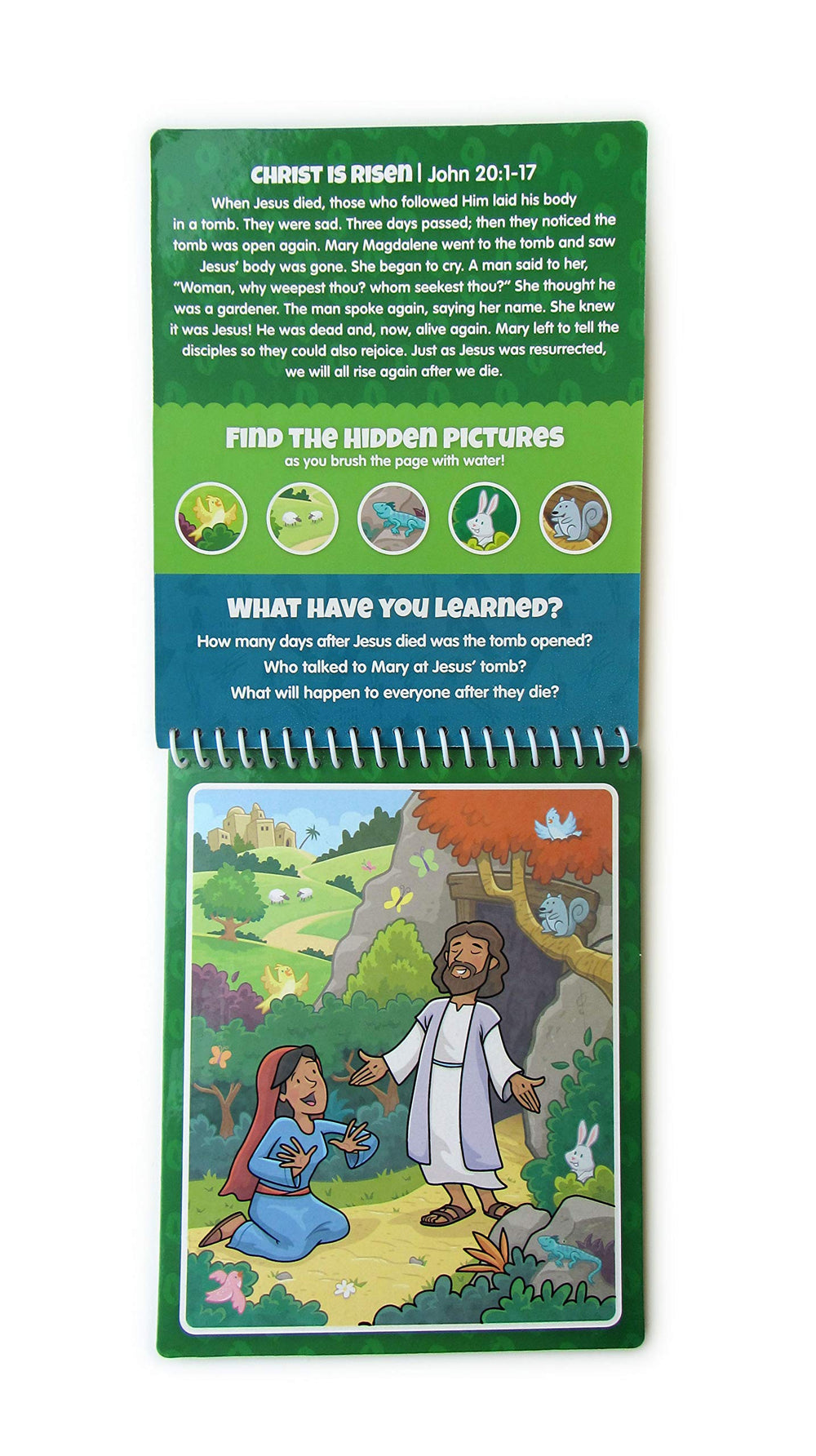 KangaToys Water Reveal Bible hidden images activity boosts visual search skills.
