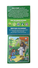 KangaToys Water Reveal Bible hidden images activity boosts visual search skills.