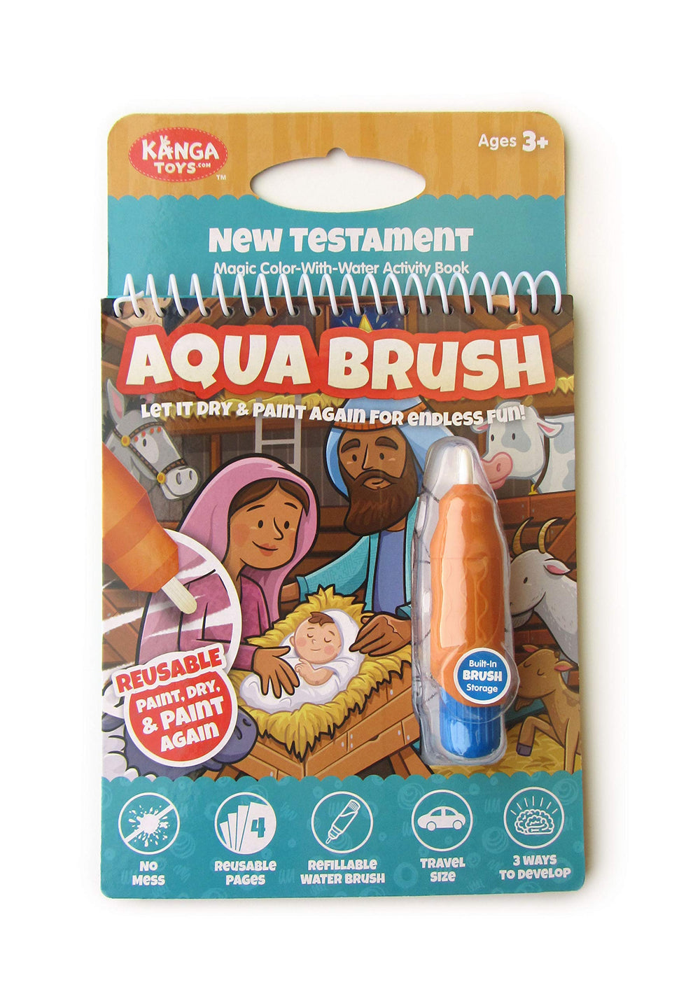 KangaToys Water Reveal Bible Jesus birth scene supports quiet, focused learning.