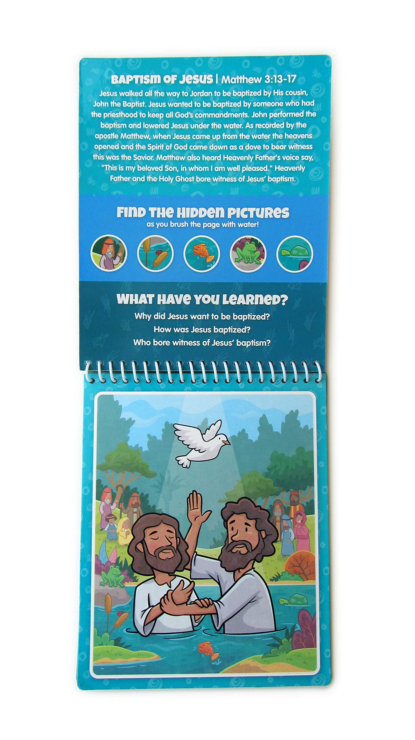 KangaToys Water Reveal Bible miracle on the water scene sparks curiosity during activity.