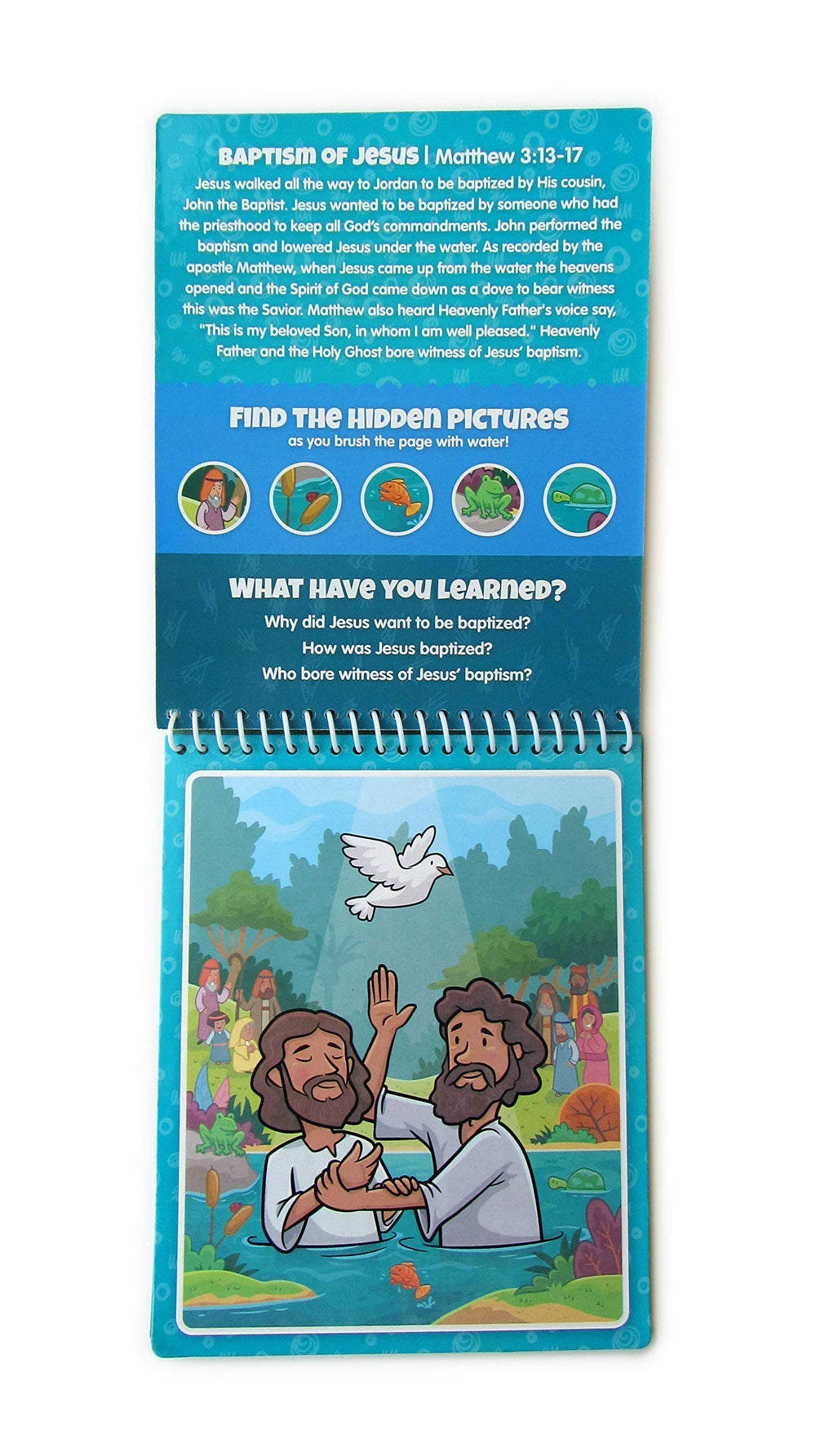 KangaToys Water Reveal Bible miracle on the water scene sparks curiosity during activity.