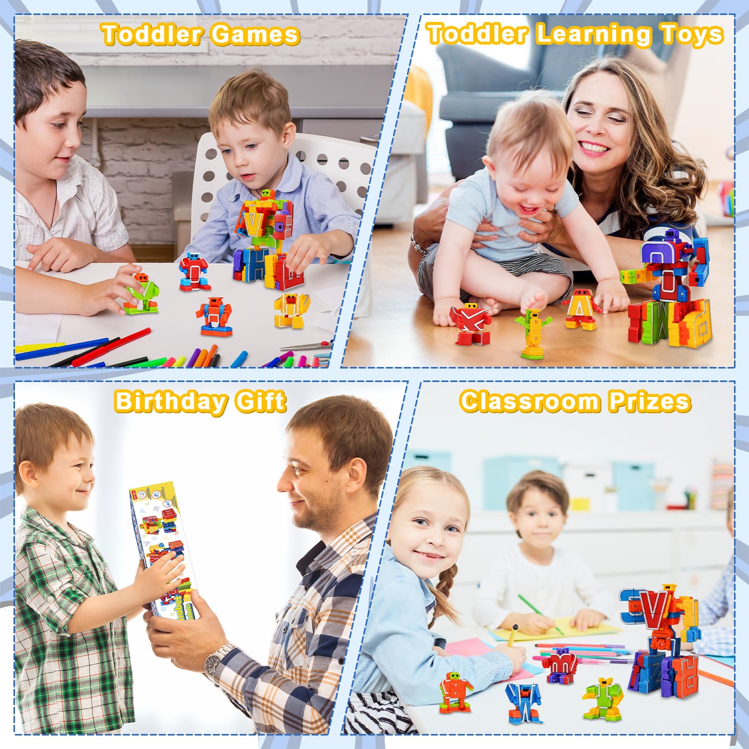 Kannove Alphabots offer fine motor practice and spatial thinking through structured play.