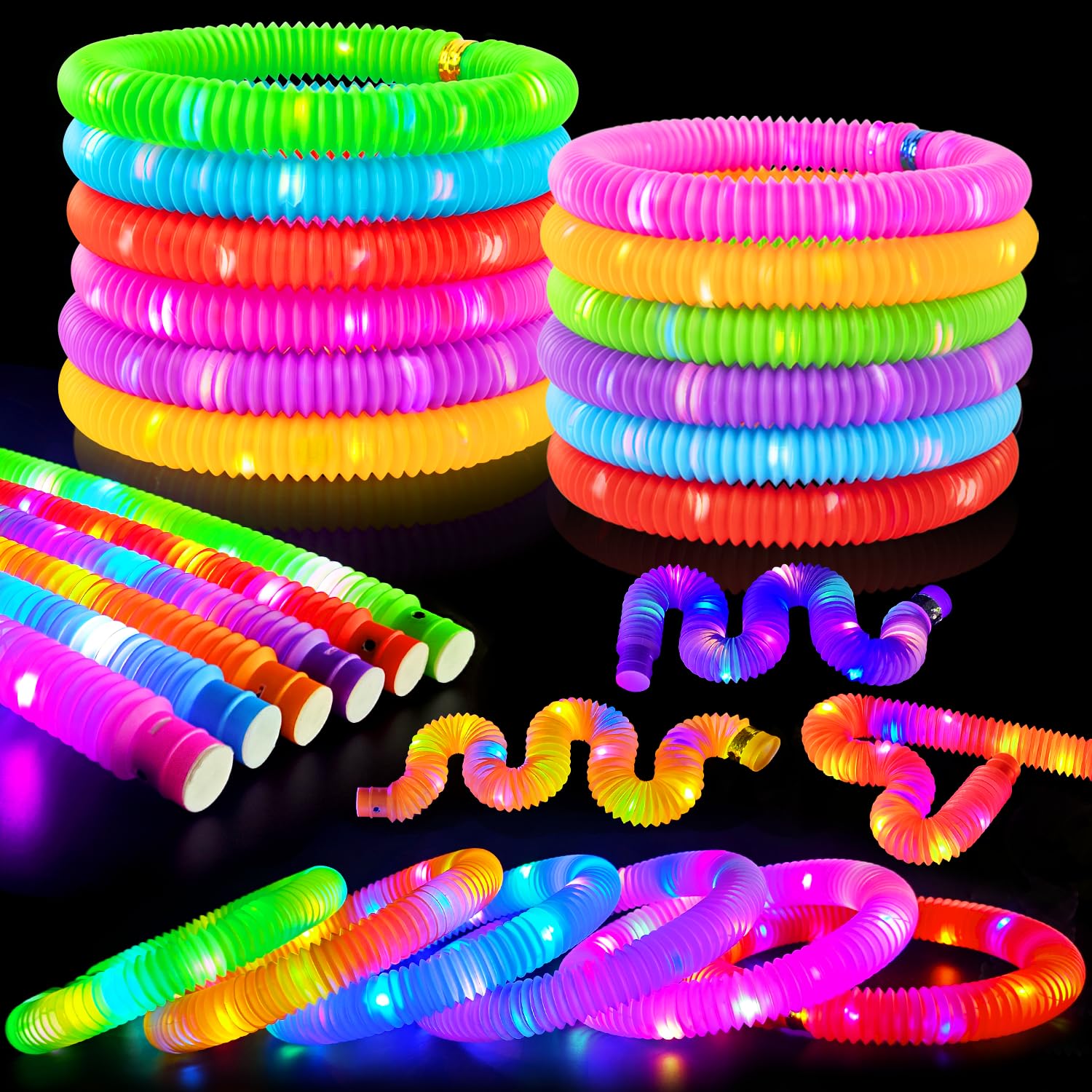 Kannove glow sticks 12-pack in six colors for bright party lighting