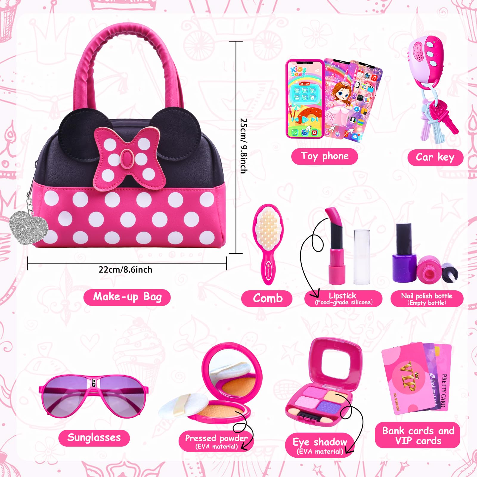 Kaodezhu pretend purse makeup collection adds flair to dress-up moments
