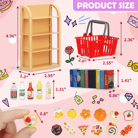 Kapeiluo miniature food bottles set adds lifelike detail for pretend stores.
