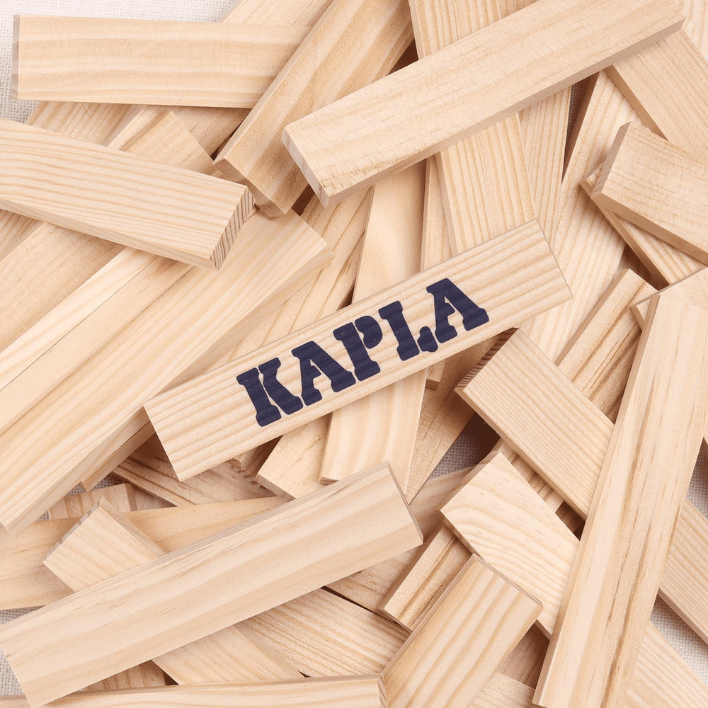 KAPLA box open with contents spread to spark ideas
