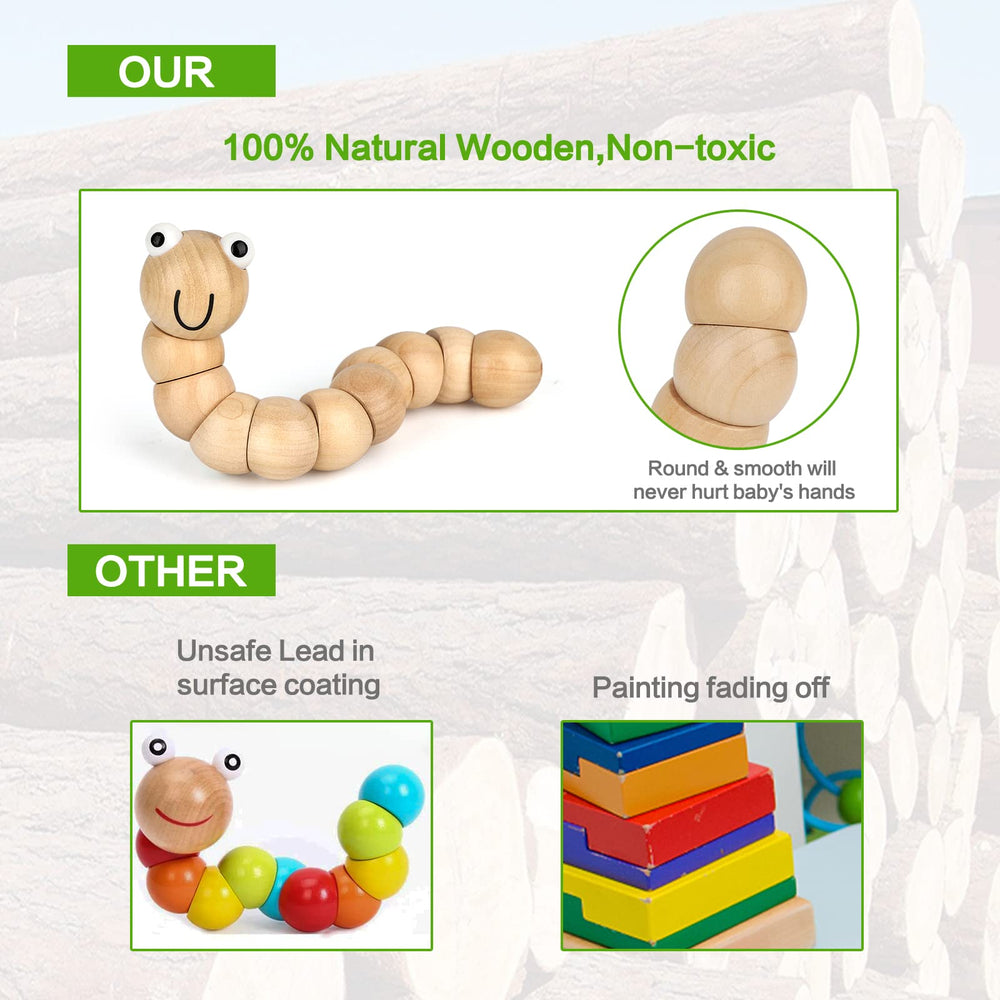 KAQINU wooden rattle sticks encourage sharing and cooperative play.