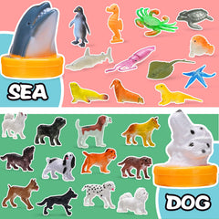 KarberDark farm animals bucket supports storytelling and role-play at home.