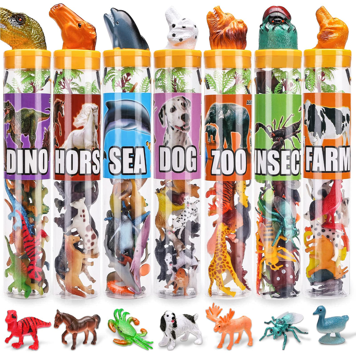 KarberDark sea animals bucket for easy storage and tactile play.